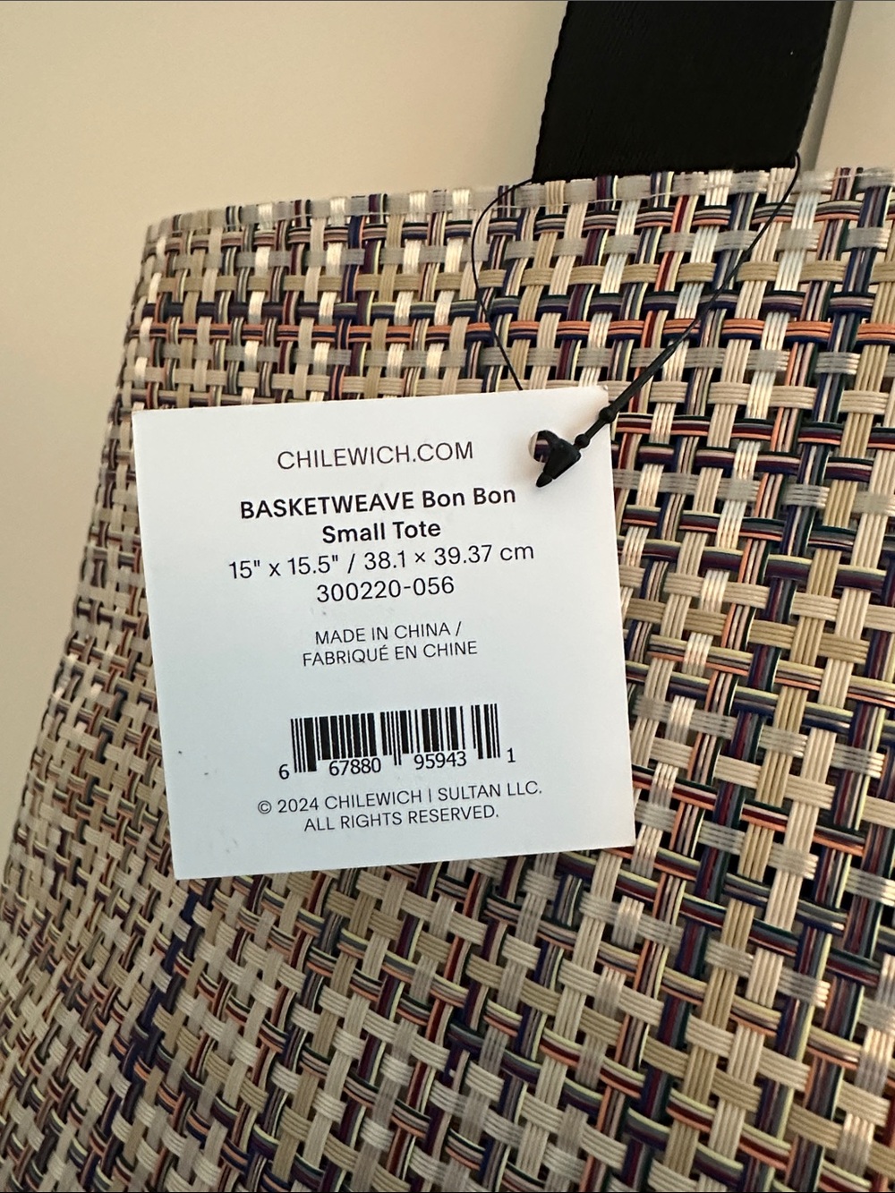 NWT CHILEWICH BASKETWEAVE BON BON SMALL TOTE - Picture 3 of 5